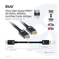 Club3D Kabel HDMI 2.1 Ultra High Speed HDMI™ 4K120Hz, 8K60Hz, 2m/ 6.56ft