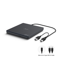 HITACHI LG - externí mechanika BD-W/CD-RW/DVD±R/±RW/RAM/M-DISC BP55EB40, Black, box+SW