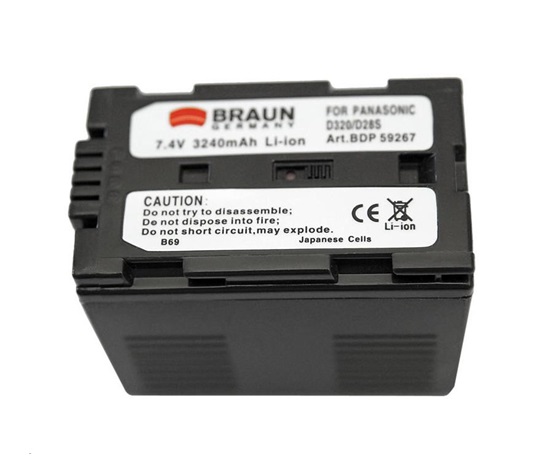 Braun akumulátor PANASONIC D320, D28, 3240mAh