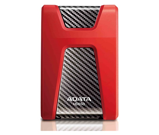 ADATA Externí HDD 1TB USB 3.1 DashDrive Durable HD650, červený (gumový, nárazu odolný)