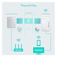 TP-Link TL-WPA4220 WiFi4 powerline adaptér repeater (N300, AV600,2x100Mb/s,HomePlug AV2)