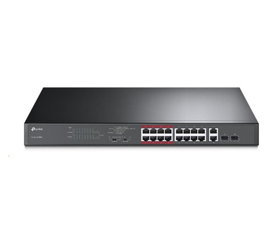 TP-Link CCTV switch TL-SL1218MP (16x100Mb/s, 2xGbE/2xSFP combo uplink, 16xPoE+, 250W)