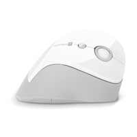 CONNECT IT FOR HEALTH ergonomická vertikální myš, (+ 1x AA baterie zdarma), bezdrátová, BÍLÁ