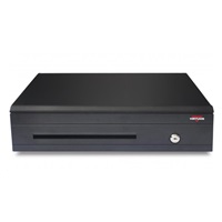 Virtuos pokladní zásuvka C425C, s kabelem 24V, kov. držáky, 9-24V, černá