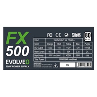 EVOLVEO FX 500 , zdroj 500W ATX, 14cm, tichý, 80+, bulk, záruka 3 roky