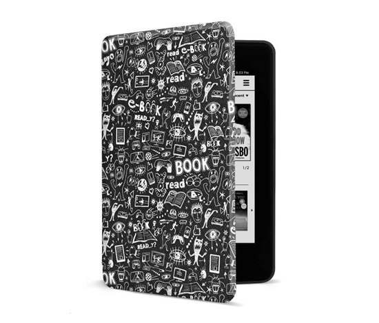 CONNECT IT pouzdro pro Amazon NEW Kindle Paperwhite 4 (2018), černé Doodle