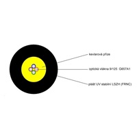 Optický kabel LEXI-Net DROP FTTx, 4x 9/125 SM, G.657A1, LS0H, černý, cívka 1km