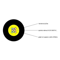 Optický kabel LEXI-Net DROP FTTx, 8x 9/125 SM, G.657A1, LS0H, černý, cívka 1km