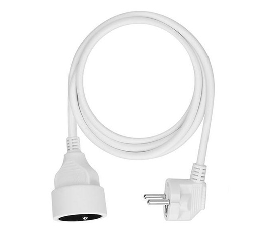 Solight prodlužovací přívod - spojka, 1 zásuvka, 1,5m, 3 x 1mm2, bílá