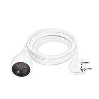 Solight prodlužovací přívod - spojka, 1 zásuvka, 5m, 3 x 1mm2, bílá