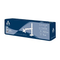 Arctic Z1 je flexibilní držák monitoru s ramenem a USB hubem navržen tak, aby mohla být maximálně využita plocha pracovního stolu a LCD monitor nepřekážel. Rameno lze natáčet ve třech úrovních a rozsahu 360 stupňů pro dosažení maximální ergonomie.<br><br>LCD rozměr obrazovky: 13 - 27"<br>VESA: 75 / 100<br>Nosnost: 10kg<br>Naklápění: +- 15 stupňů<br>Naklonění: 360 stupňů<br>Rotace: 360 stupňů<br>Výška stojanu: 410mm<br>Nastavitelnost: 113 - 413mm<br>Barva: černá<br>Rozměry: 535x170x100mm<br>Hmotnost: 3.10 kg