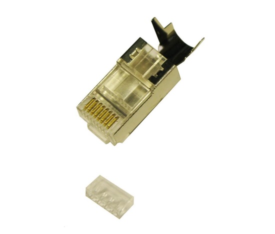 Konektor STP RJ45 (8p8c), Cat6A/Cat7, skládaný, drát (prodej po 10 ks)