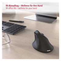 Hama vertikální ergonomická bezdrátová myš EMW-500, 6 tlačítek, černá