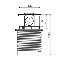 Solight výsuvný blok zásuvek, 3 zásuvky, 2x USB, kruhový tvar nízký, prodlužovací přívod 1,5m, 3 x 1mm2, stříbrný