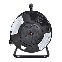 Solight prodlužovací přívod na bubnu, 4 zásuvky, venkovní, 50m gumový kabel, 3x 1,5mm2, IP44