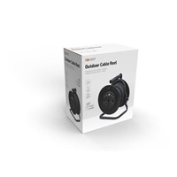 Solight prodlužovací přívod na bubnu, 4 zásuvky, venkovní, 50m gumový kabel, 3x 1,5mm2, IP44