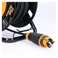 Solight prodlužovací přívod na bubnu, 4 zásuvky, venkovní, 25m gumový kabel, 3x 1,5mm2, IP44