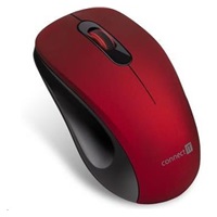 CONNECT IT "MUTE" bezdrátová optická tichá myš, USB, (+ 1x AA baterie zdarma), červená