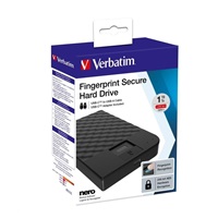 VERBATIM HDD 2TB Fingerprint Secure Portable Hard Drive, Black GDPR