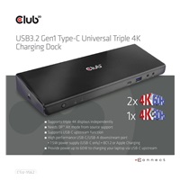 Club3D USB C 3.2 Gen1 Universal Triple 4K Charging Dock