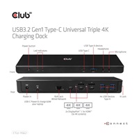 Club3D USB C 3.2 Gen1 Universal Triple 4K Charging Dock
