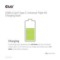 Club3D USB C 3.2 Gen1 Universal Triple 4K Charging Dock