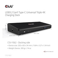Club3D USB C 3.2 Gen1 Universal Triple 4K Charging Dock