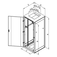 TRITON 19" stojanový rozvaděč 15U 800x1000, nosnost 800 kg, skleněné dveře, svařovaný, šedý