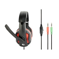 GEMBIRD sluchátka s mikrofonem GHS-03, gaming, černo-červená