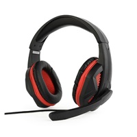 GEMBIRD sluchátka s mikrofonem GHS-03, gaming, černo-červená