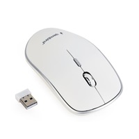 GEMBIRD myš MUSW-4B-01, bílá, bezdrátová, USB nano receiver