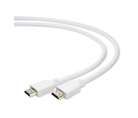 GEMBIRD Kabel HDMI-HDMI 3m, 1.4, M/M stíněný, zlacené kontakty, bílý