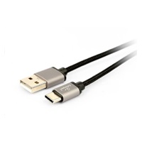 GEMBIRD Kabel USB na USB-C kabel (AM/CM), 1,8m, opletený, černý, blister