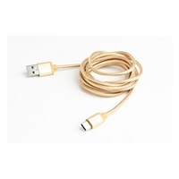 GEMBIRD Kabel USB na USB-C kabel (AM/CM), 1,8m, opletený, zlatý, blister