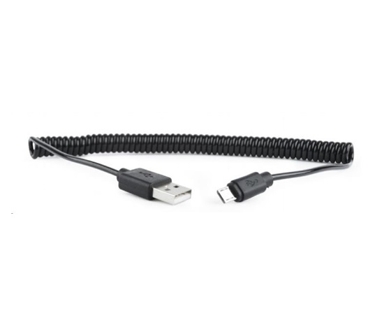 GEMBIRD Kabel USB A Male/Micro B Male 2.0, 1,8m, Black, kroucený