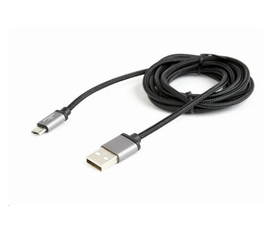 GEMBIRD Kabel USB A Male/Micro B Male 2.0, 1,8m, opletený, černý, blister