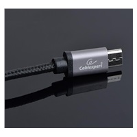 GEMBIRD Kabel USB A Male/Micro B Male 2.0, 1,8m, opletený, černý, blister