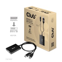Club3D Adaptér aktivní DisplayPort na Dual Link DVI-D, USB napájení, 60cm, HDCP ON