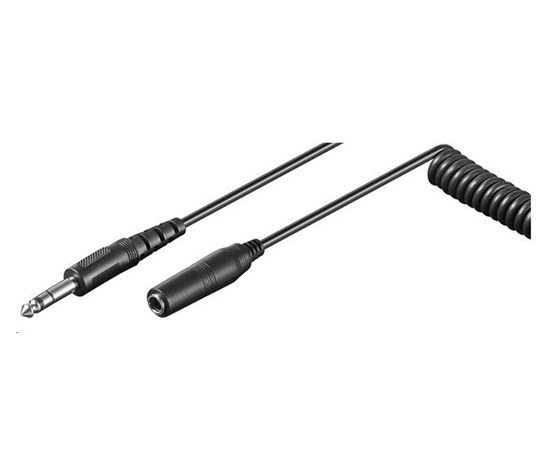 PREMIUMCORD Kabel prodlužovací audio Jack 6,3mm M/F spirálový 1m - 5m