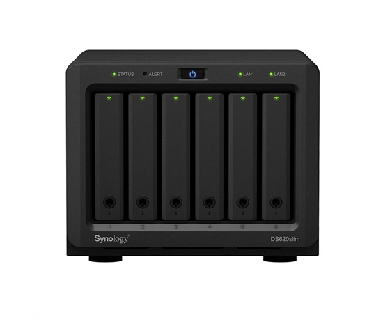 Synology DS620slim DiskStation (2C/CeleronJ3355/2-2,5GHz/2GBRAM/6xSATA/2xUSB3.2/2xGbE)