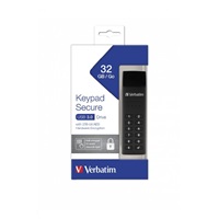 VERBATIM USB 3.0 Drive 32 GB - Keypad Secure (R:160/W:130 MB/s) GDPR