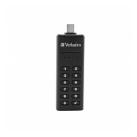 VERBATIM USB C 3.1 Drive 128 GB - Keypad Secure (R:160/W:150 MB/s) GDPR