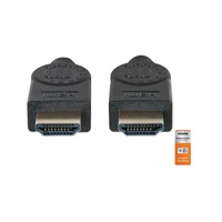 MANHATTAN Kabel HDMI Premium High Speed + Ethernet, 3m, černý