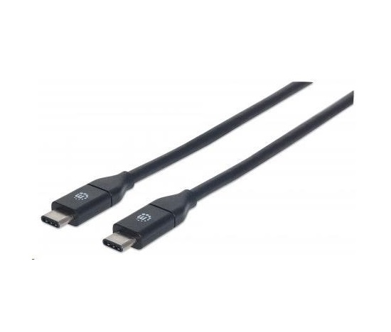 MANHATTAN USB 3.1 Gen2 Cable, Type-C Male / Type-C Male, 50 cm 3A, Black