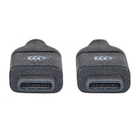 MANHATTAN USB 3.1 Gen2 Cable, Type-C Male / Type-C Male, 50 cm 3A, Black