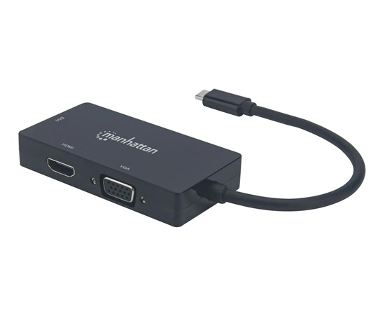 MANHATTAN Adaptér - Converter A/V USB-C 3v1 (HDMI, VGA, DVI)