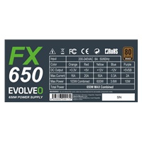 EVOLVEO FX 650 , zdroj 650W ATX, 14cm, tichý, 80+ bronze, bulk, záruka 3 roky