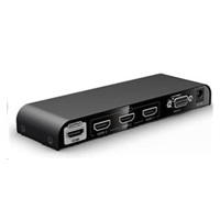 PREMIUMCORD HDMI switch 4Kx2K@60Hz 3:1 kovový s dálkovým ovladačem a napájecím adaptérem