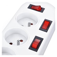 Solight prodlužovací přívod, 5 zásuvek, bílý, 6x vypínač, 2m