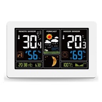 Solight TE81W meteostanice, extra velký barevný LCD, teplota, vlhkost, tlak, RCC, USB nabíjení, bílá